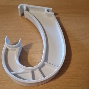 Closet Rod Support White Curved Plastic Hook Replacement Part 5 Pack